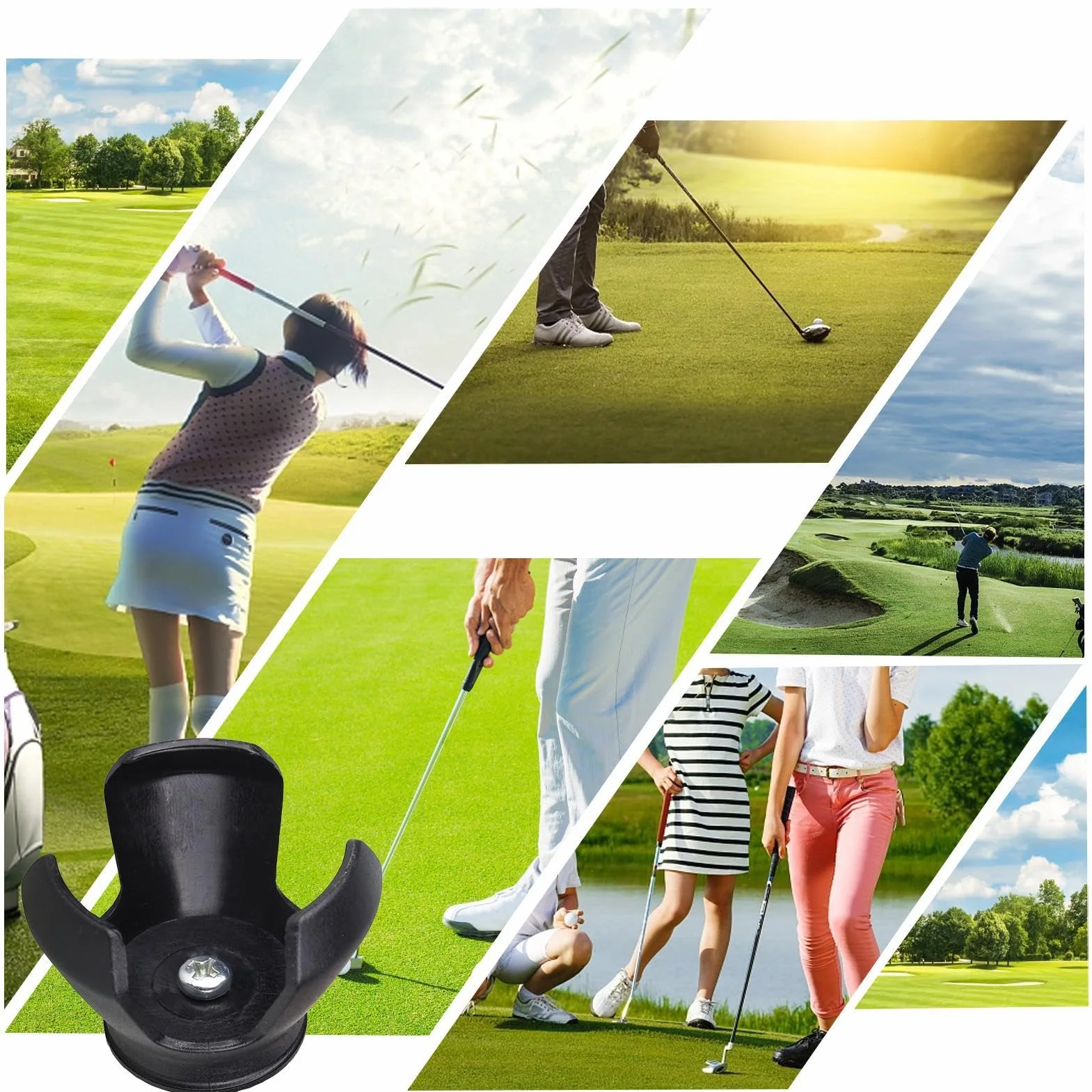 Recuperador de pelotas de golf montado en putter, agarrador de recogida, accesorio de garra
