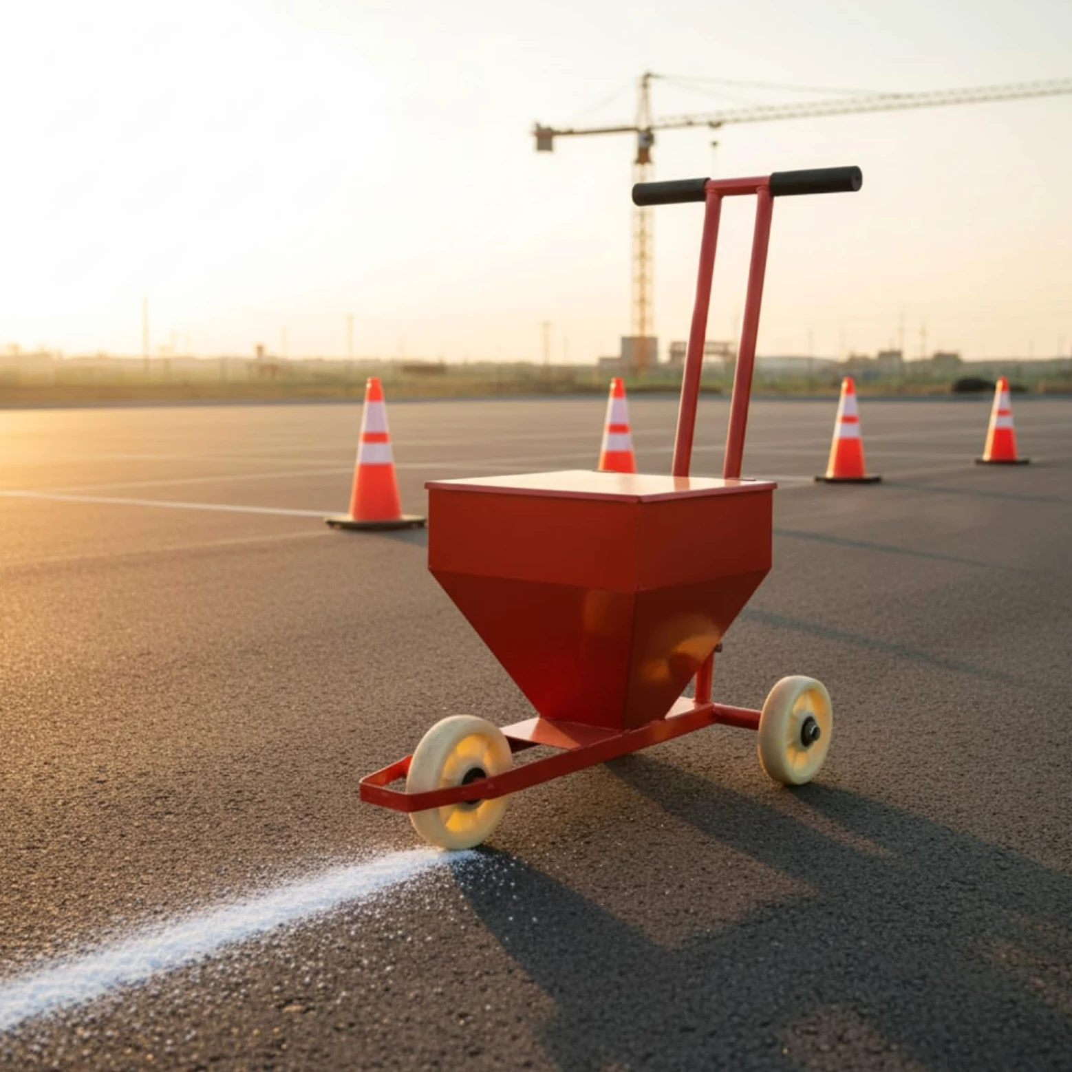 Carro Trazador de Cal Portátil Esparcidor de Cal Empuje Manual Máquina Delimitar Terrenos para Pista Deportiva, Patio Escolar, Obra