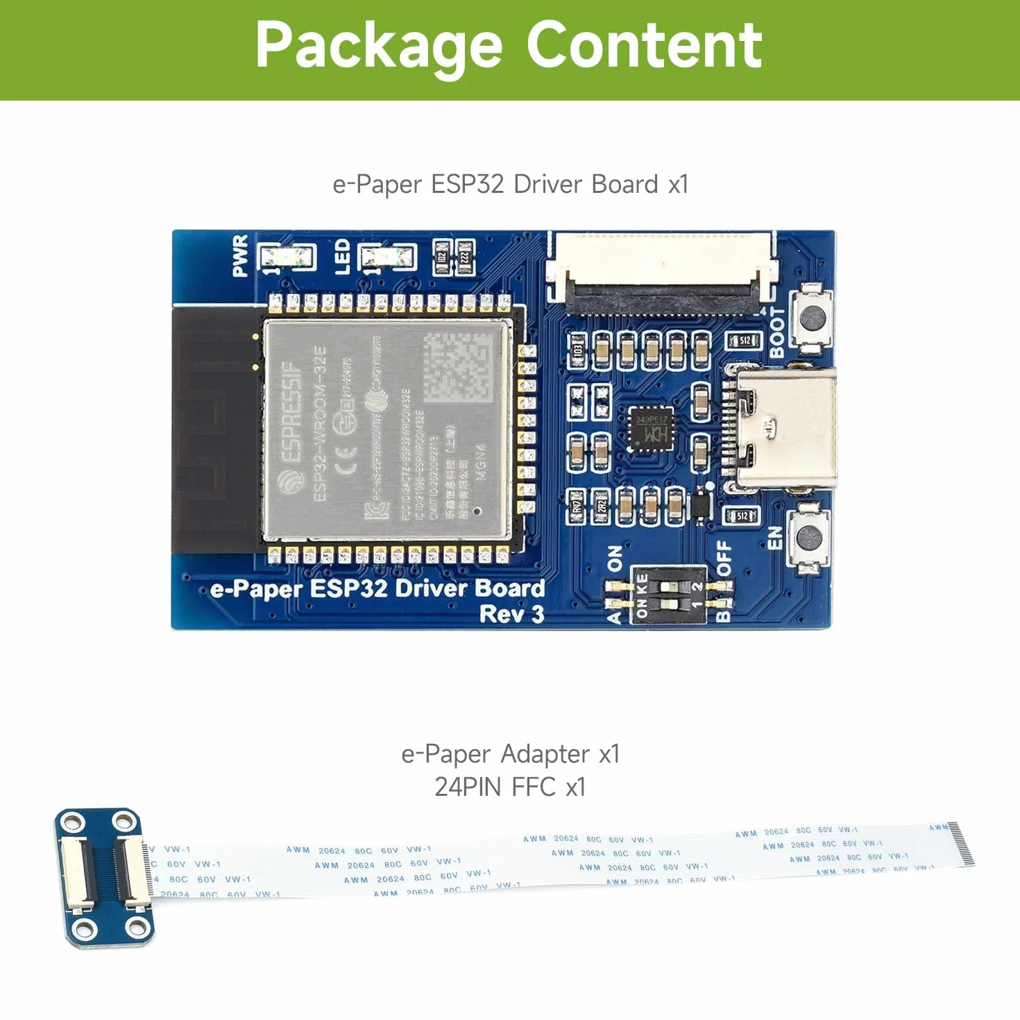 Waveshare Universal e-Paper Driver Board ESP32 WiFi SPI