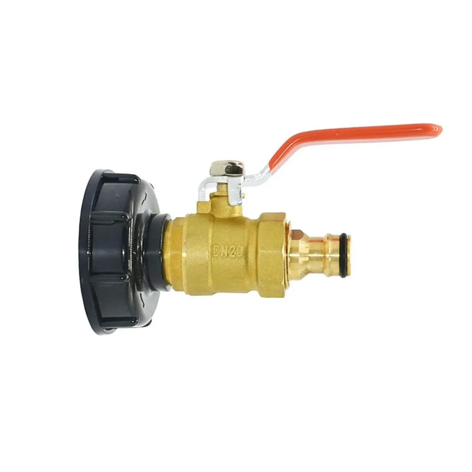 IBC - Adaptador de grifo de tanque S60 x 1/2 3/4 de 1 pulgada, conector de rosca de latón para manguera de jardín, accesorio de válvula rápida (A)