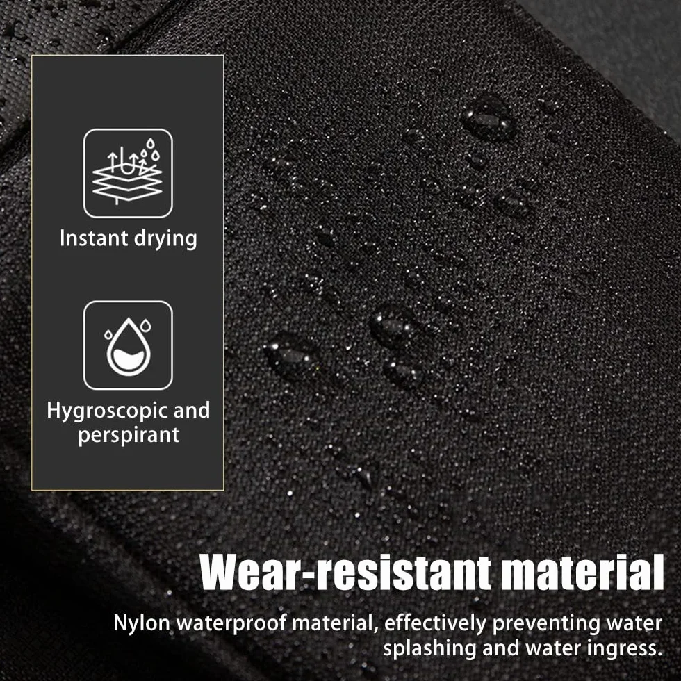 Bolso bandolera impermeable para hombre/mujer, Negro L, 60-110 cm