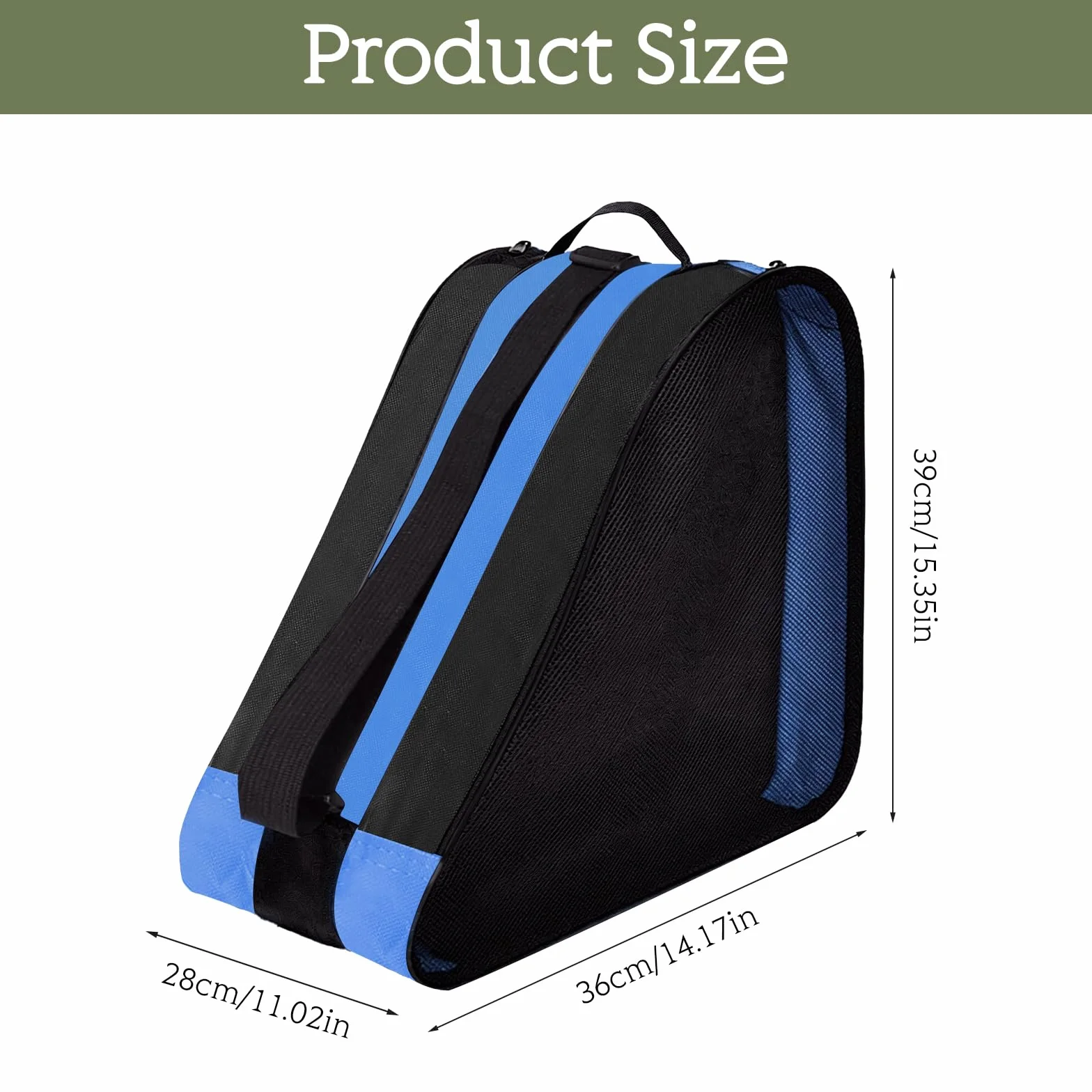 Bolsa para patines de hielo con correa ajustable para niños
