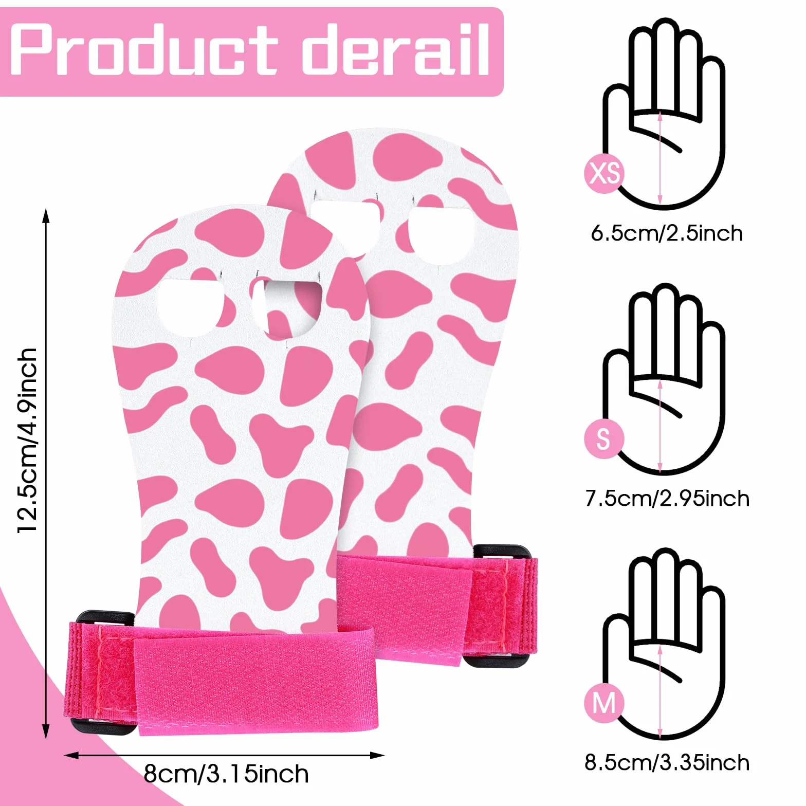 Abeillo Guantes de gimnasia con estampado de vaca, protección de palma, accesorios deportivos para entrenamiento