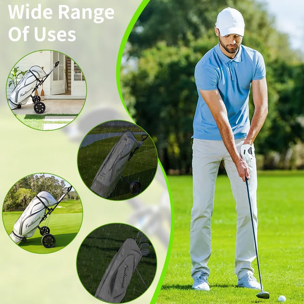 Funda Impermeable para Bolsa de Golf Universal de PVC Portátil Transparente Negro