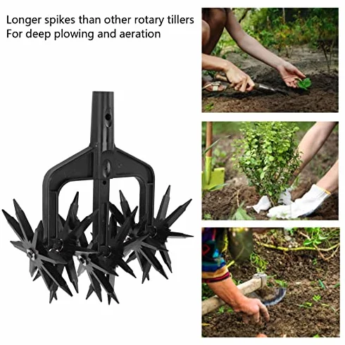 Rastrillo de Jardín, Cultivador Giratorio Ajustable, Ancho Personalizado para Plantar Alrededor del Suelo o Plantas, Escarificador Manual de Suelo de Jardín, Peso Ligero,