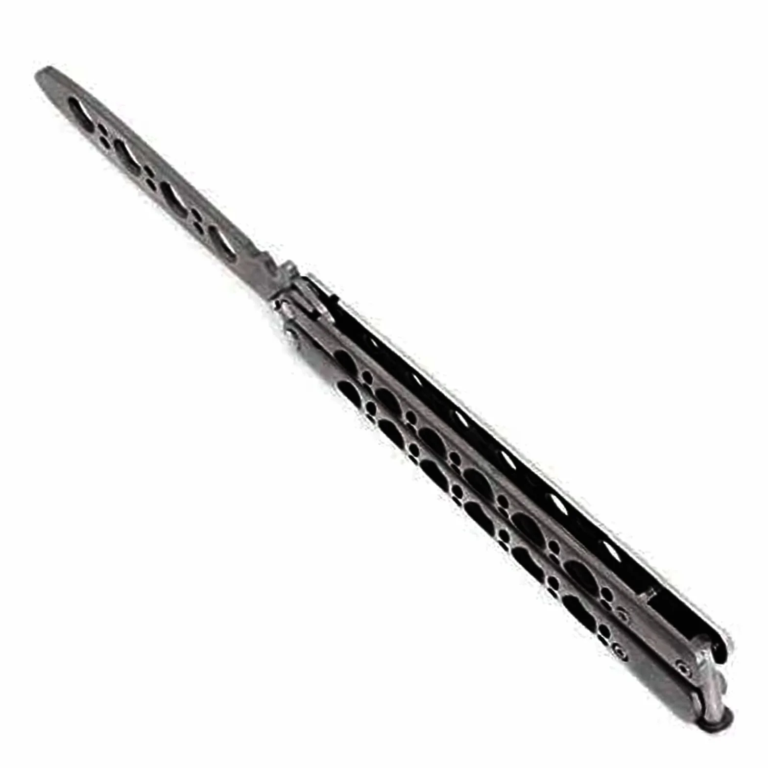 Cuchillo de mariposa de entrenamiento acero inoxidable no afilado (Negro)