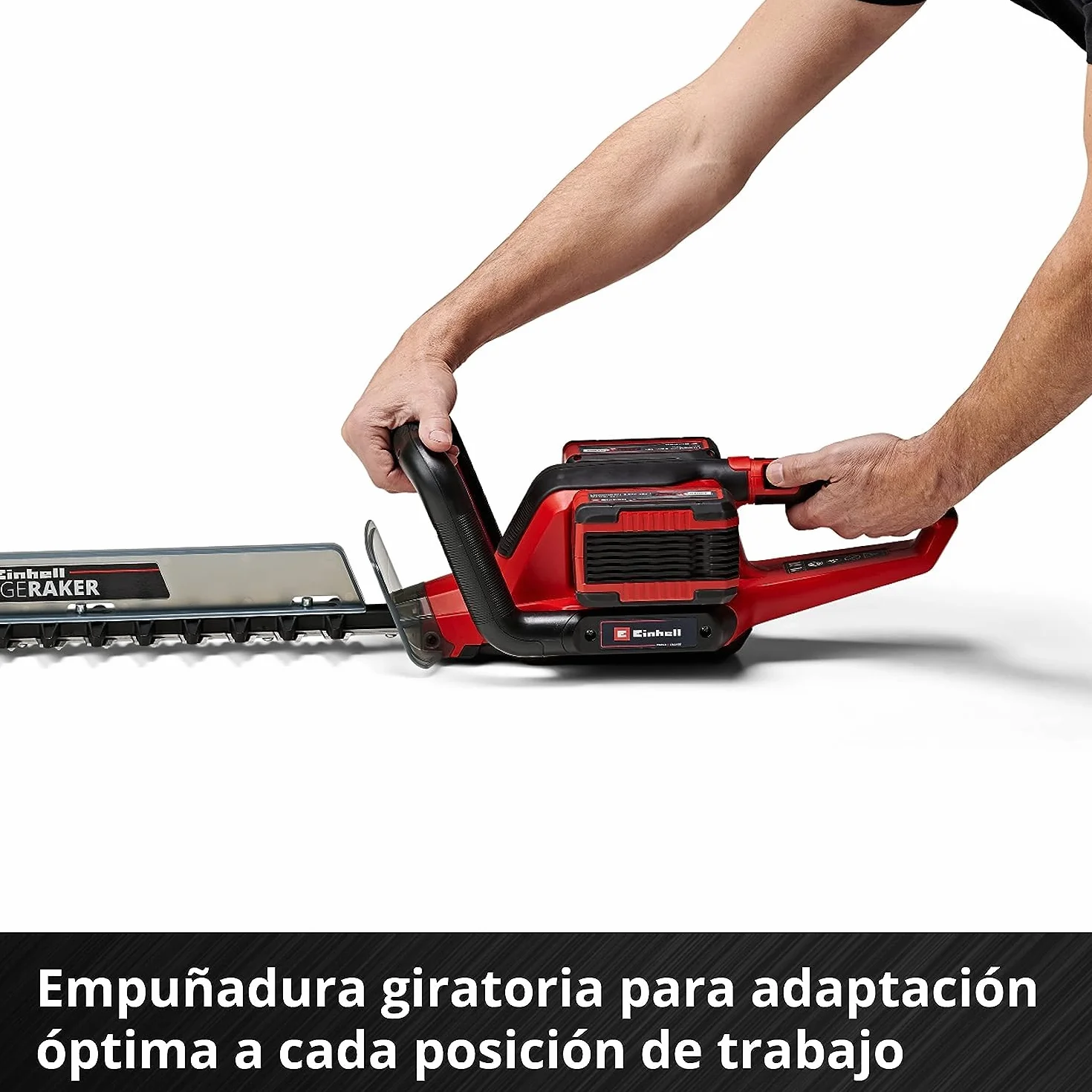 Einhell Cortasetos con batería GE-CH 36/65 Li-Solo Power X-Change (36 V, 65 cm de Longitud de Corte, 30 mm Distancia Entre Dientes, Mango Giratorio, colector de Recortes, sín batería)