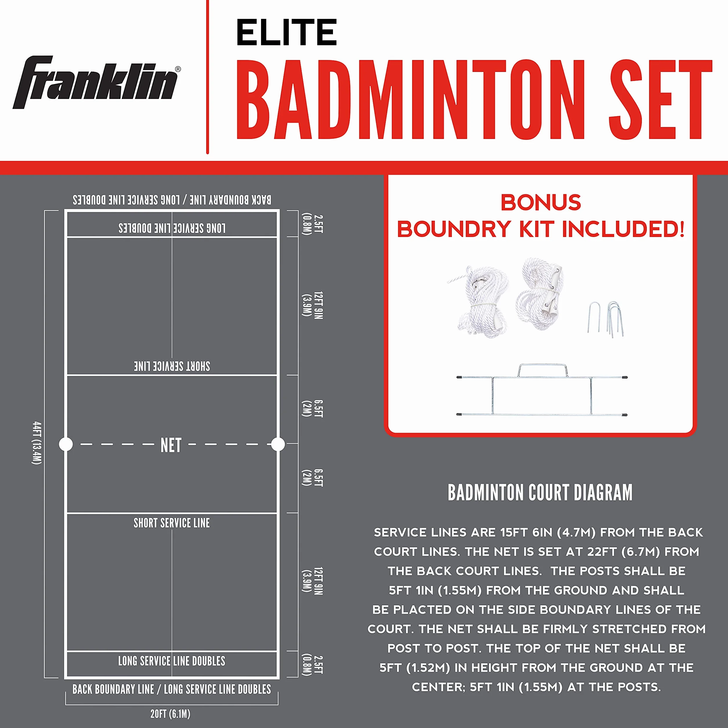 Franklin Sports Juego combinado voleibol bádminton red exterior playa portátil postes raquetas