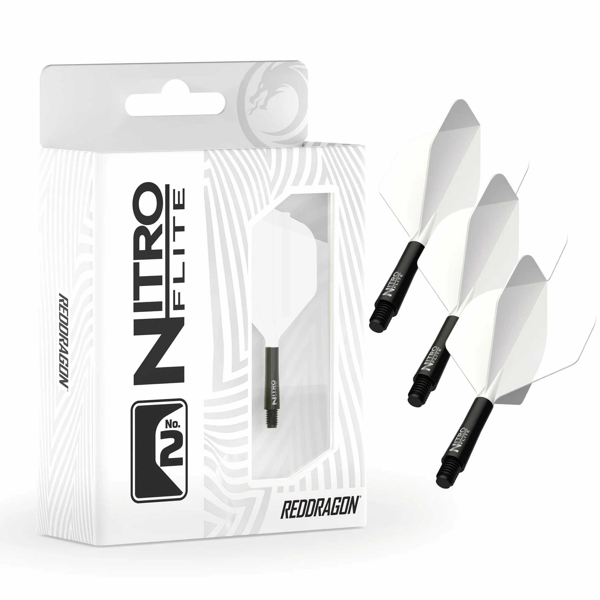 RED DRAGON Darts Nitro Flite Integrated Flight and Shaft System No2 Shape Design Professional Dart Accessories