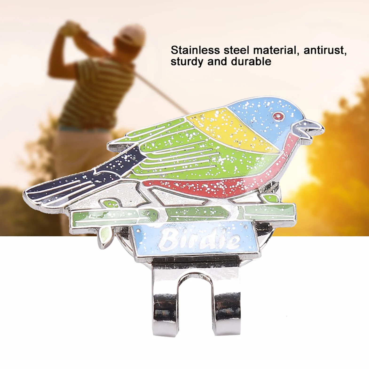 Clip de Sombrero de Golf Vbestlife, Marcador de Pelota de Golf de Acero Inoxidable con Iman para Mujeres y Niños (Bird)