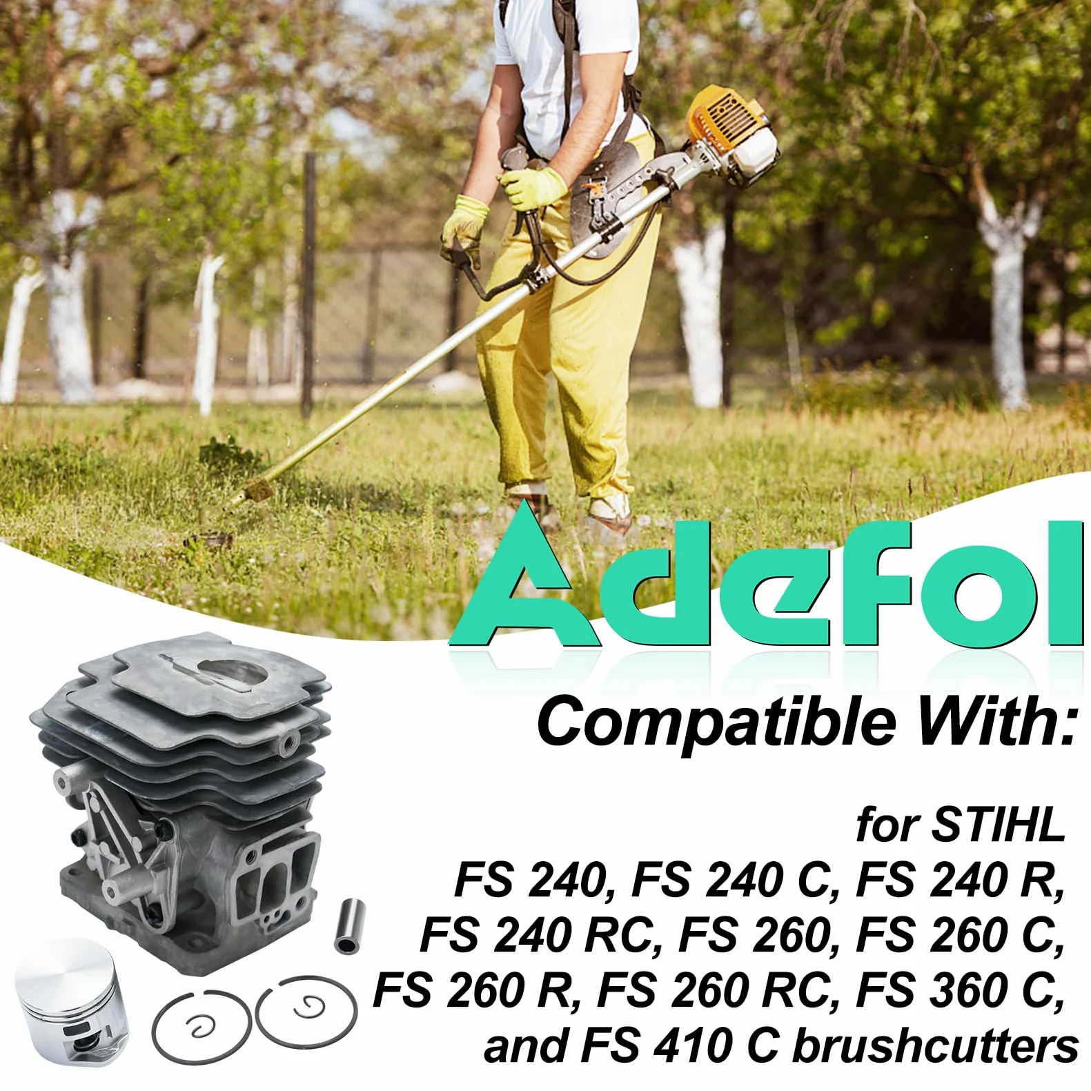 Kit de cilindros de 40 mm para Stihl FS 240, FS 260, FS 360 C, FS 410 C