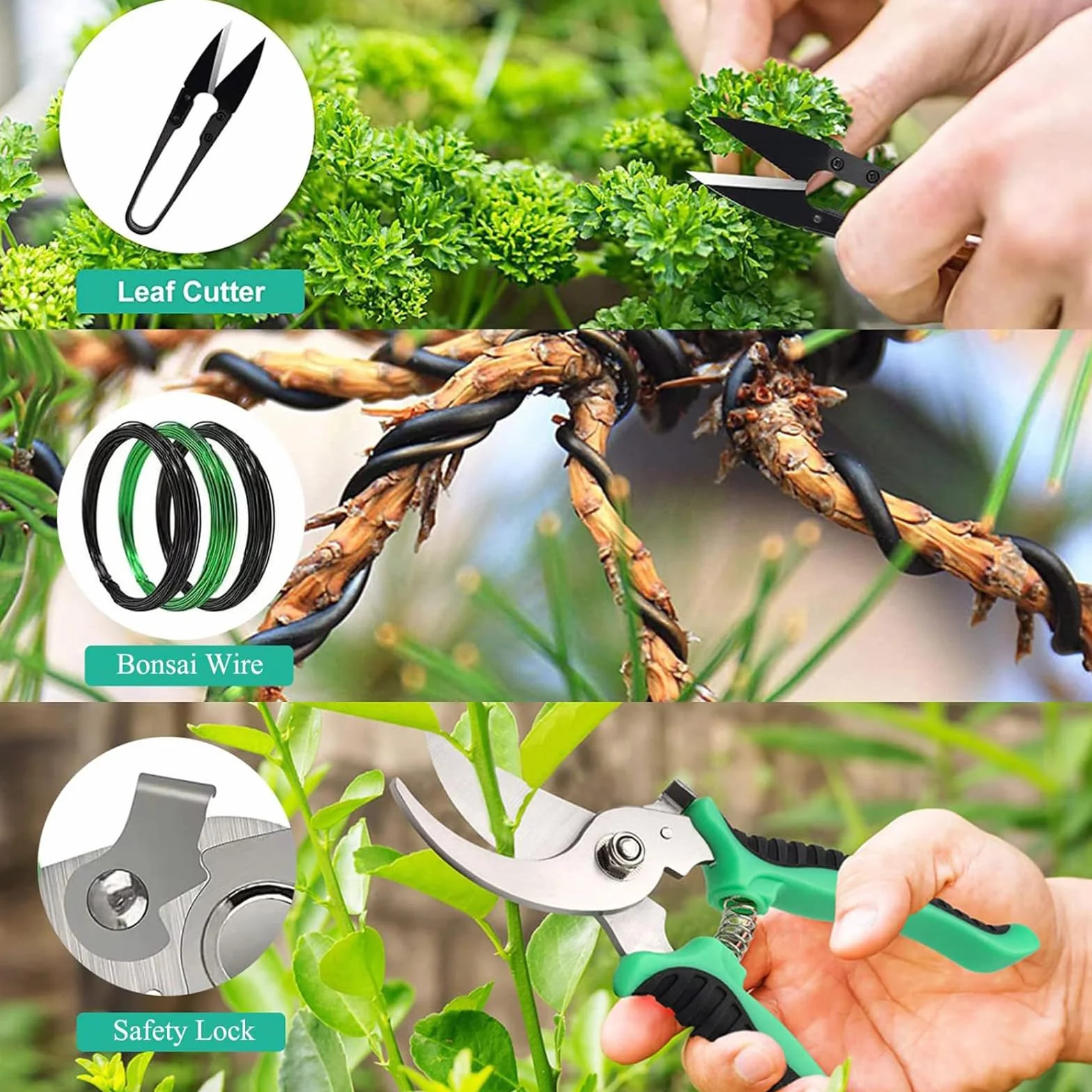 Kit de Herramientas para bonsái de 24 Piezas: Juego Completo de Acero poda, injerto y Cuidado. Ideal para Regalar y para Uso Personal en jardinería (Incluye Estuche)
