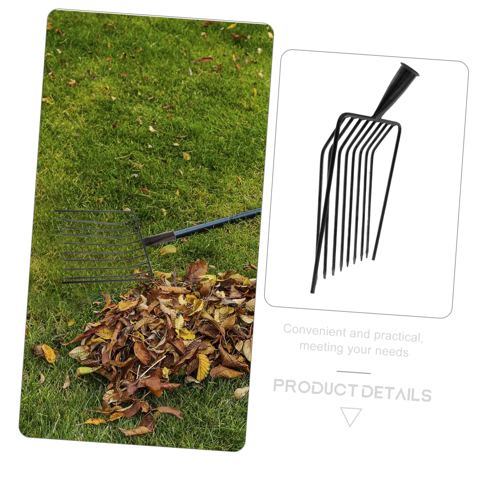 BESPORTBLE Cabezal de Horquilla de Acero 10 Dientes para Jardinería, Herramienta Manual para Aflojar Suelo y Desherbar en Jardín y Huerto, Resistente, Ligera y Fácil de Limpiar, Uso Agrícola