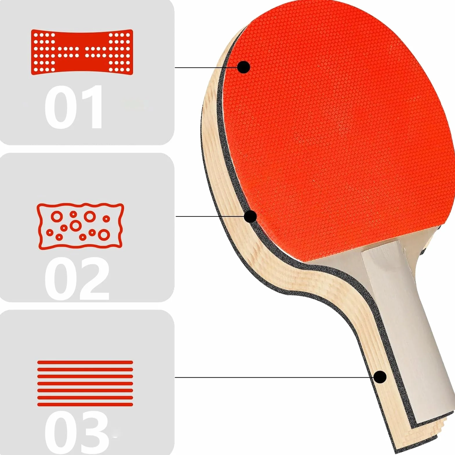 Set de Ping Pong Portátil con 2 Raquetas, 3 Bolas, Red Retráctil y Bolsa de Almacenamiento