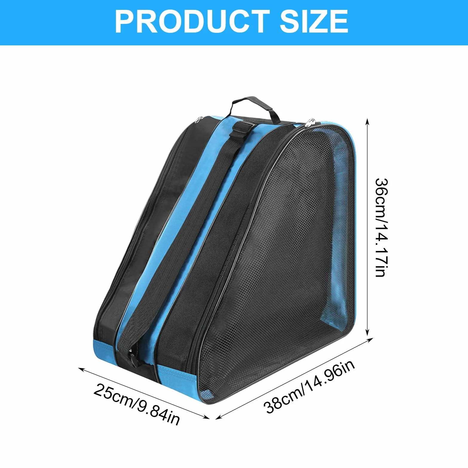 Bolsa para patines de hielo para niños, mujer y hombre (azul)