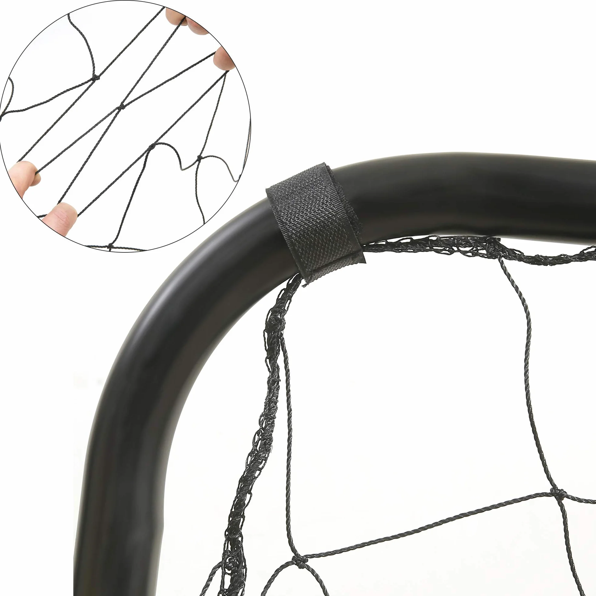SONGMICS Portería de fútbol para niños, Red de PE, Tubos de Hierro, Negro SZQ215B02