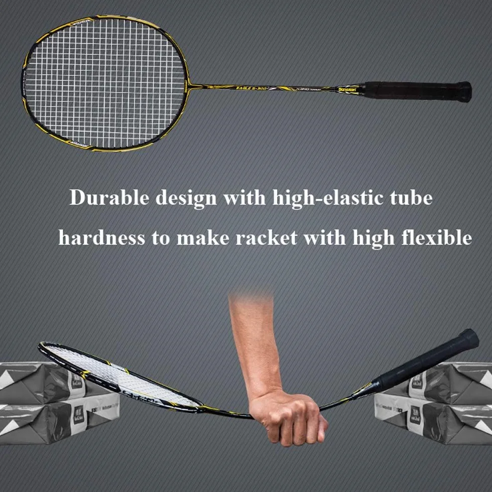 Senston S300 Set Raquetas Bádminton Carbón Completo 2 Raquetas Overgrips Volantes Nylon
