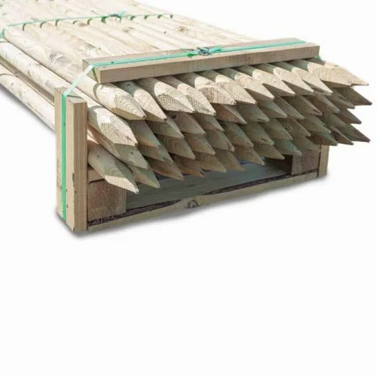 Estaca para árboles/Tutores con Punta, Postes de Madera de Pino tratada para Exterior/estacas de fijación, estacas para Jardin, tutores para Plantas (175 cm ⌀ 6 mm 8 Unidades)