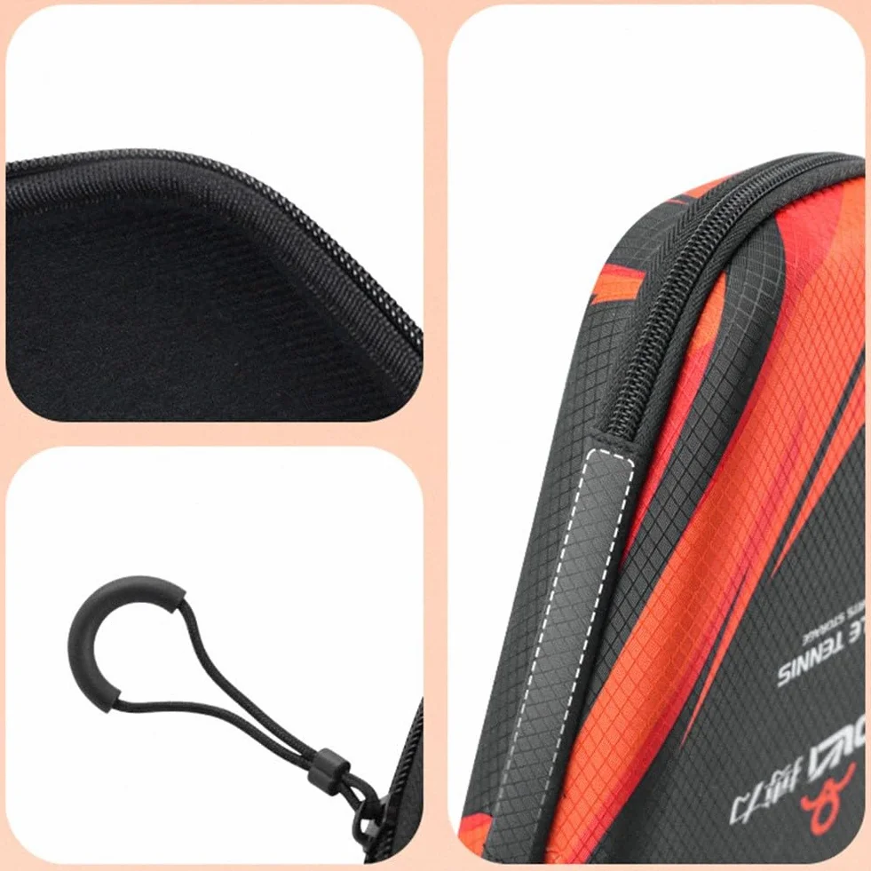 Funda rígida de EVA para raquetas de tenis de mesa, almacenamiento portátil con correa de mano