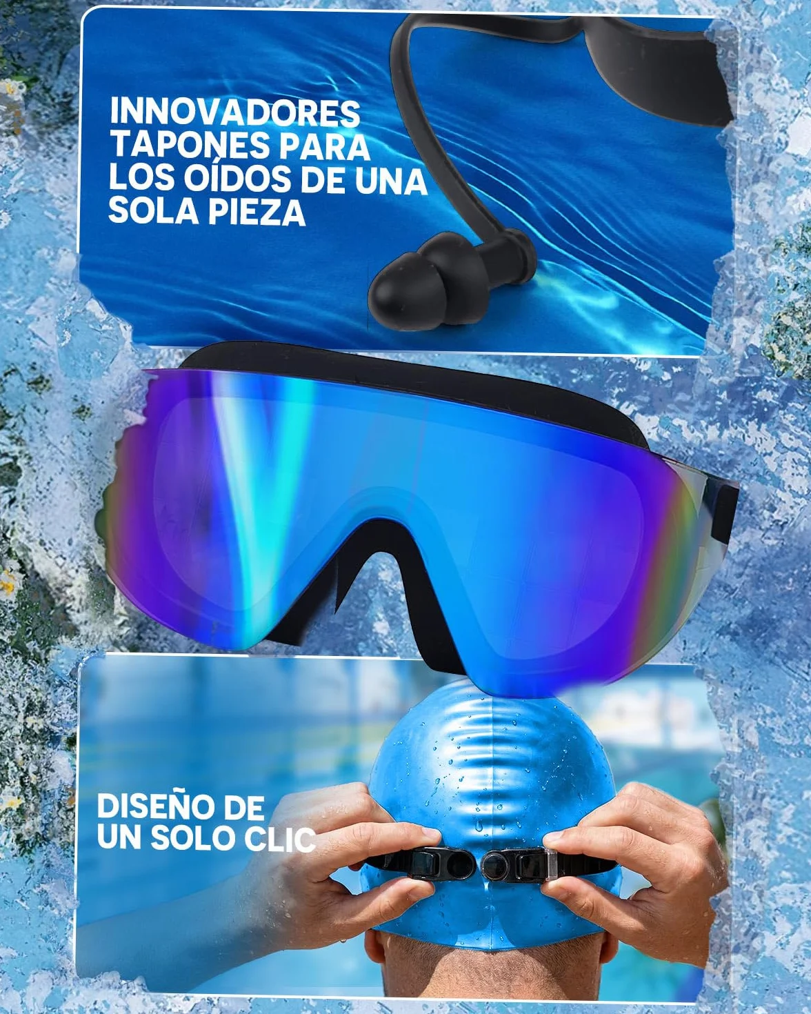 Gafas de Natación Zoomsnail Pack de 2 Adultos Niños Anti-vaho Sin Fugas Protección UV 180°