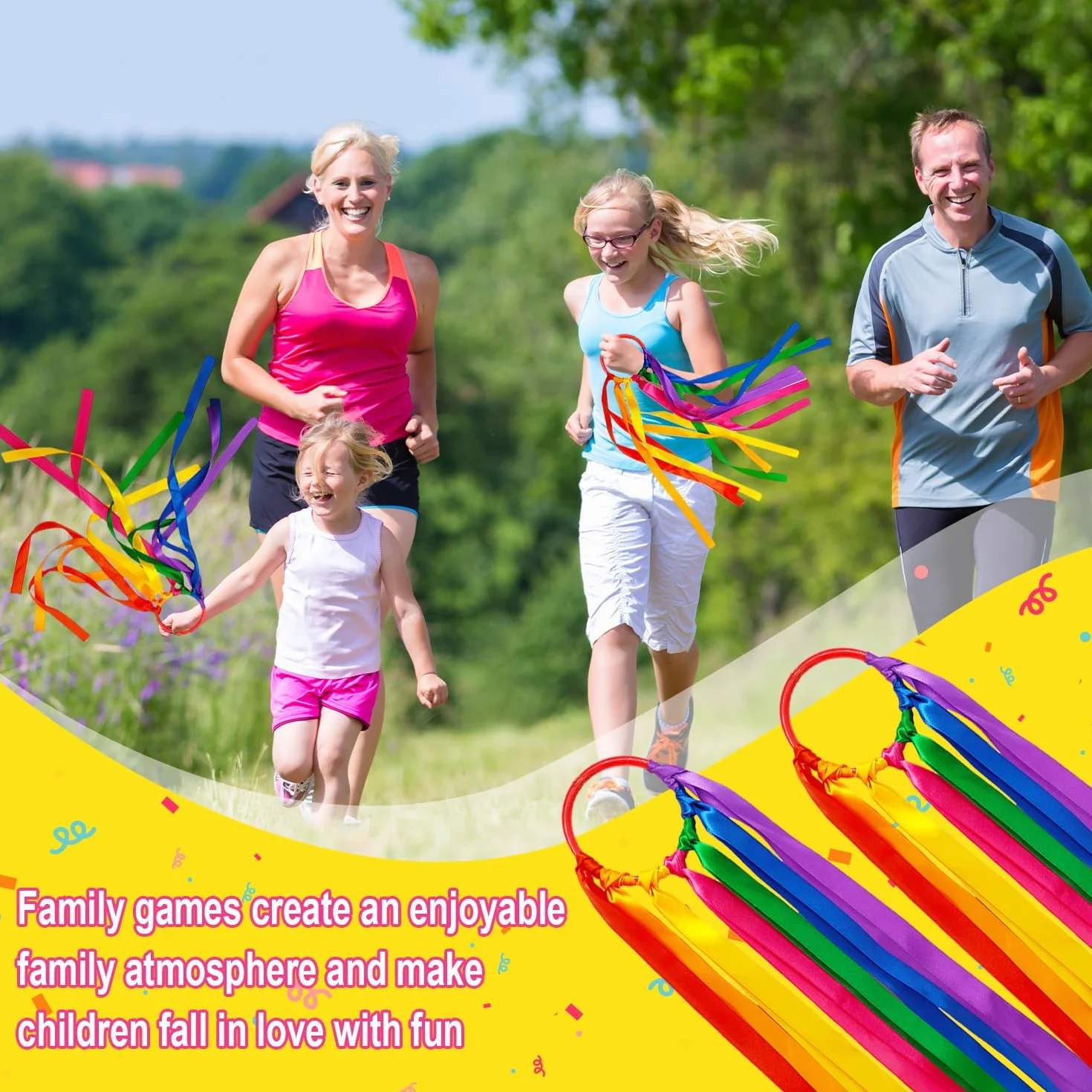 Cinta arco iris 4 piezas para baile gimnasia accesorios juguete niño regalo