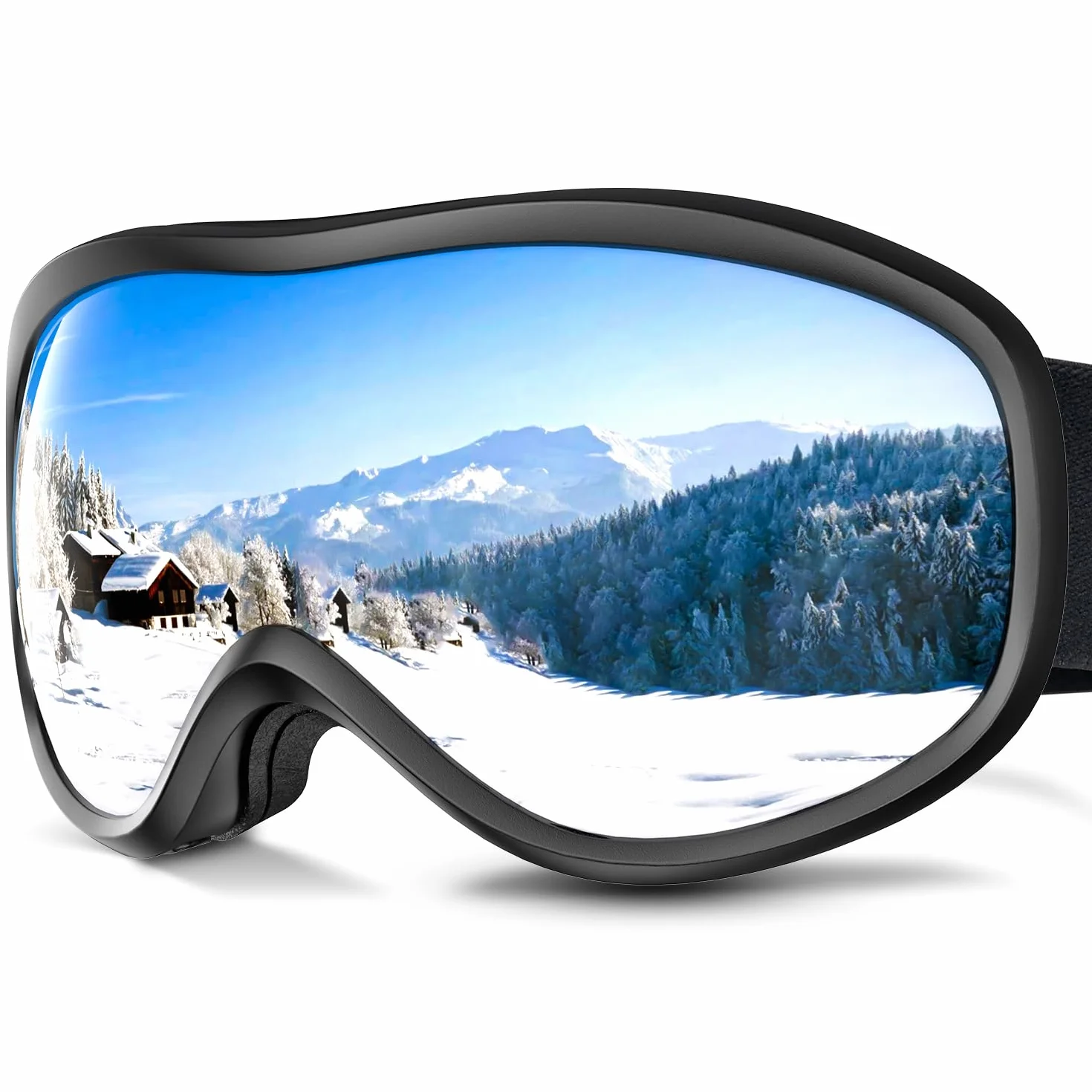 Onherm Gafas de Esquí Doble Lente Esférica Antiempañante Protección UV Compatibles con Casco y Gafas Graduadas