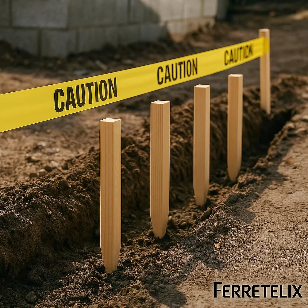 FERRETELIX® Paquete de 25 un Estacas de Madera 80 cms Largo 3 cms X 3 cms
