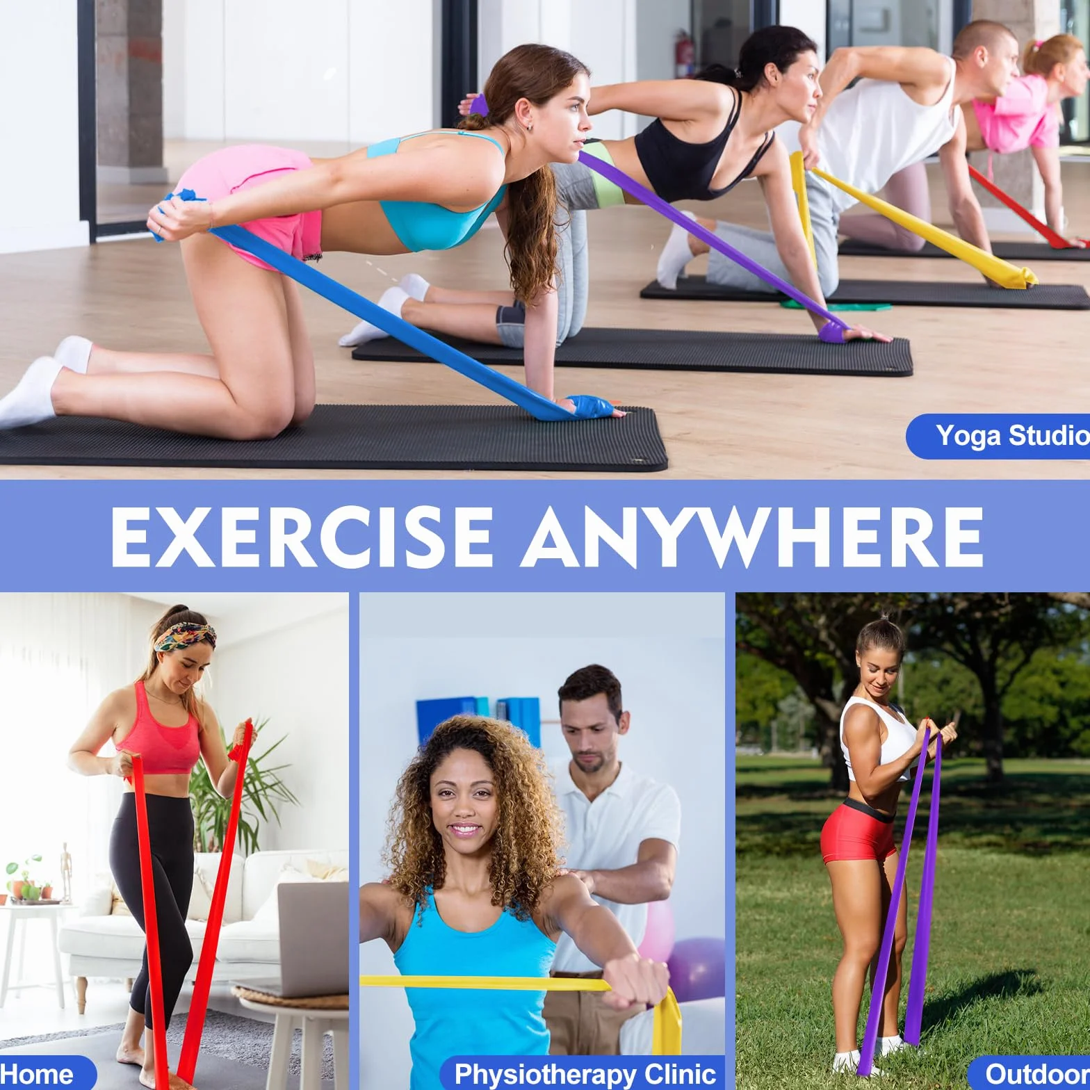 Fokky Gomas Elasticas Musculacion Set de 4 1.8M Bandas Elasticas con Bolsa de Transporte