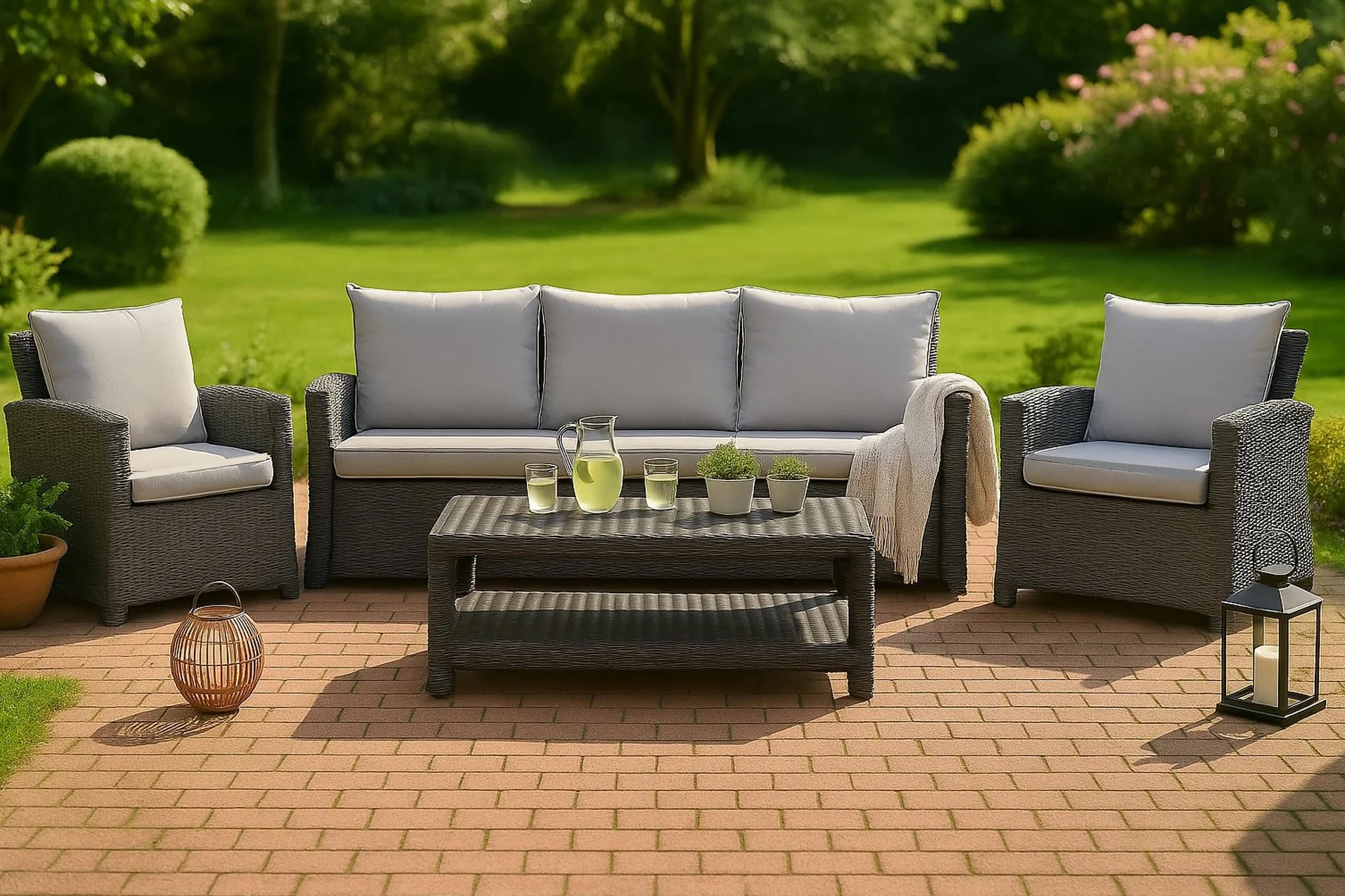 Cojín para banco - Cojín de asiento para exteriores para banco de jardín para polirratán - Relleno de almohada para banco de polirratán para columpio de Hollywood (Gris claro, 160x50x50cm)