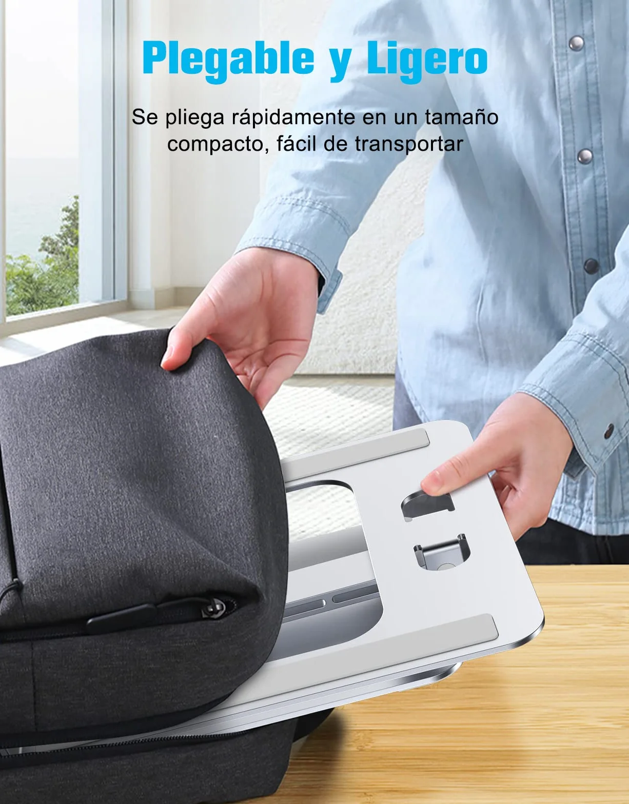 Babacom Soporte Portátil Plegable para Laptop con Altura Ajustable, Aleación de Aluminio Ventilado Compatible con MacBook PC 10-16"