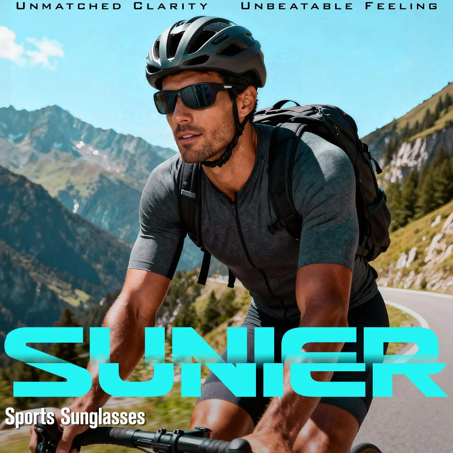 Sunier Gafas de Sol Polarizadas Deportivas Hombre Mujer UV400 Conducción Pesca Ciclismo