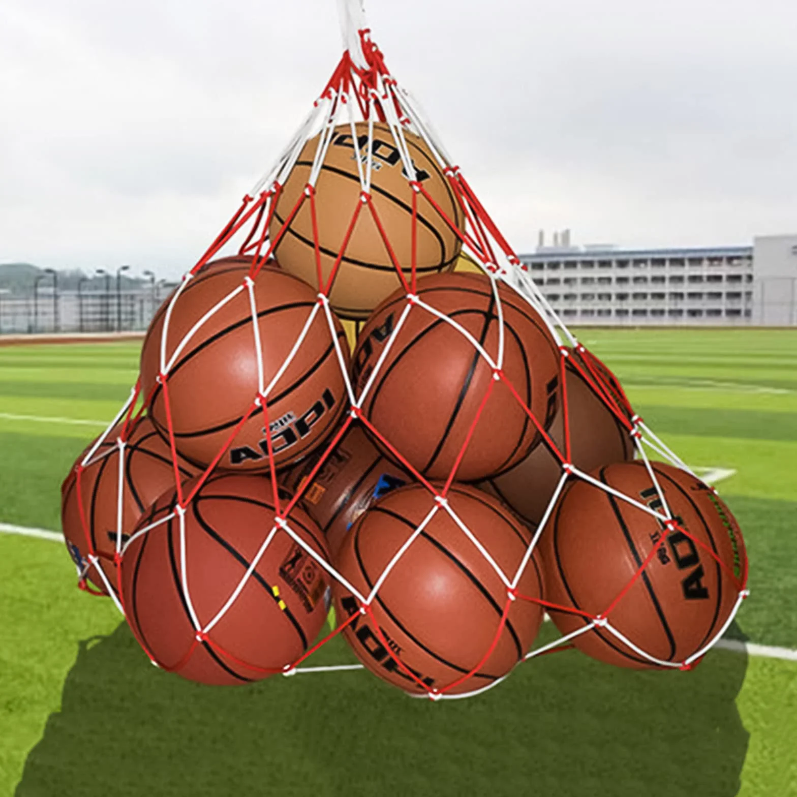 Bolso de Malla Deportivo de Gran Capacidad para Pelotas - Transporte de 10-15 Balones de Fútbol, Baloncesto y Voleibol
