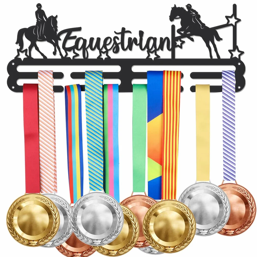 SUPERDANT Medal Hanger Display Rack Horse Stars Sports Trophy Holder Awards Ribbon Display