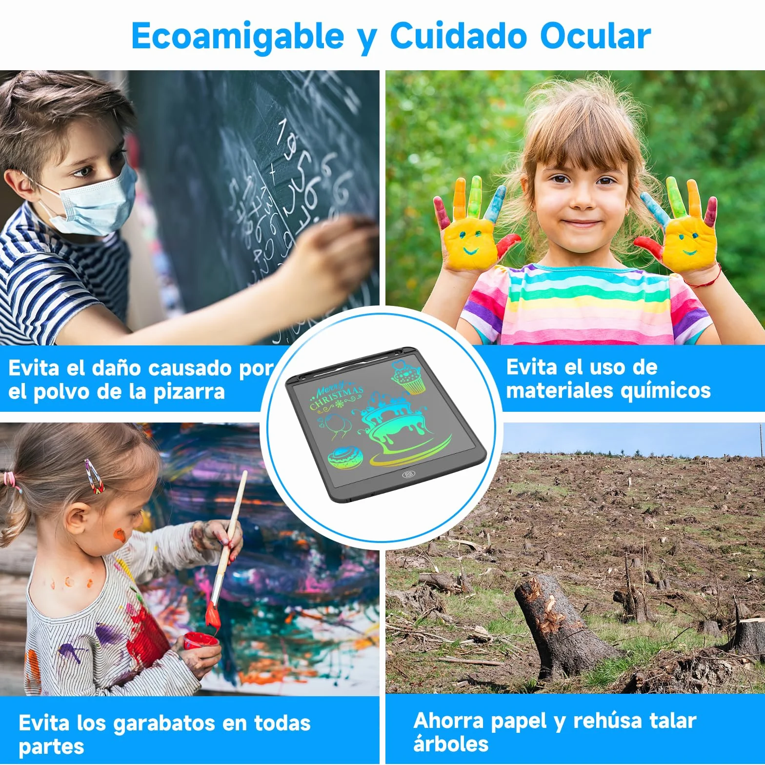 Tableta de Escritura LCD 10 Pulgadas Bloc de Dibujo Electrónico Portátil para Niños (Negro)