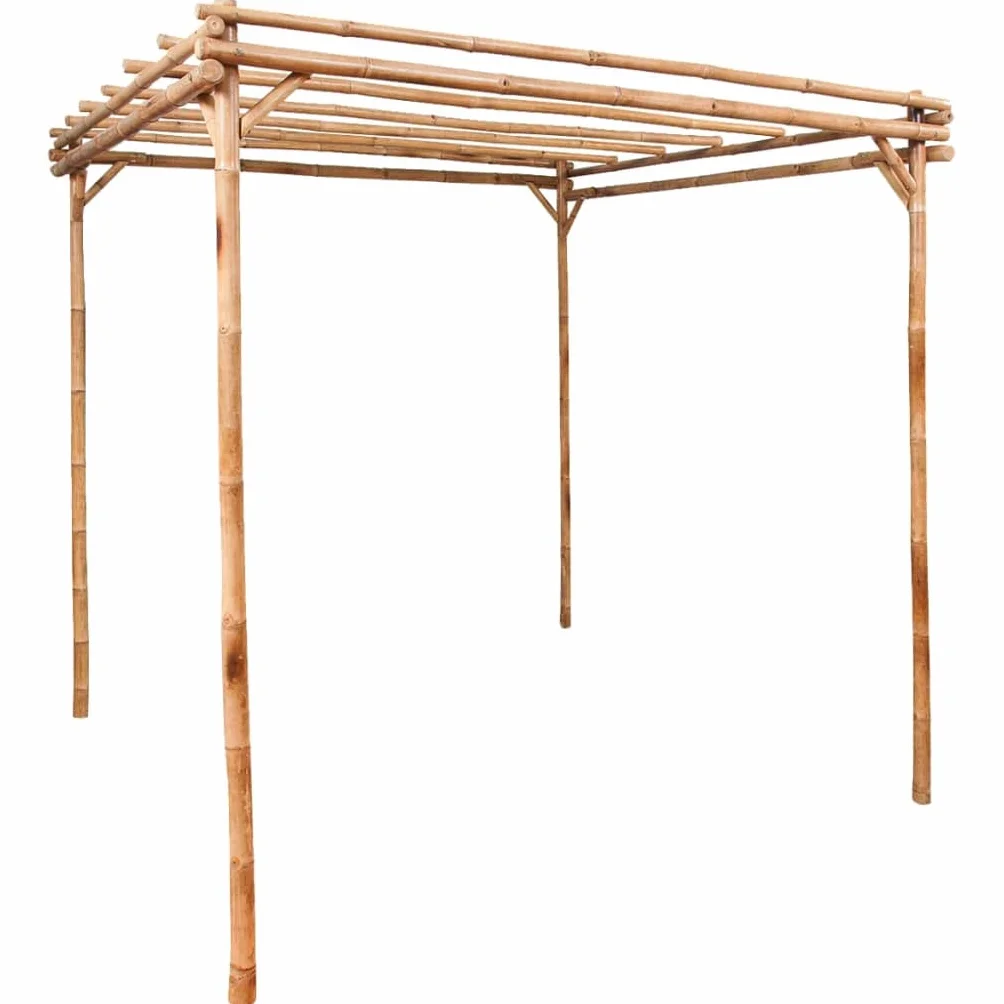 vidaXL Pérgola de Bambú Mueble de Patio Realidad Bambú Armadura de Flora Planta Bien Decorado al Patio Jardín Naural Ligero Verdor 170x170x220 cm