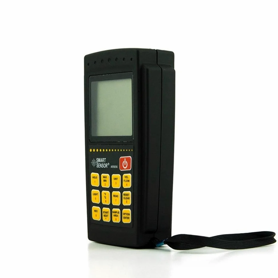 Velocidad del Viento del anemómetro de Flujo de Aire Digital Mwter con retroiluminación de LCD for medir la Velocidad del Viento, Temperatura AR856 Instrumentos electrónicos