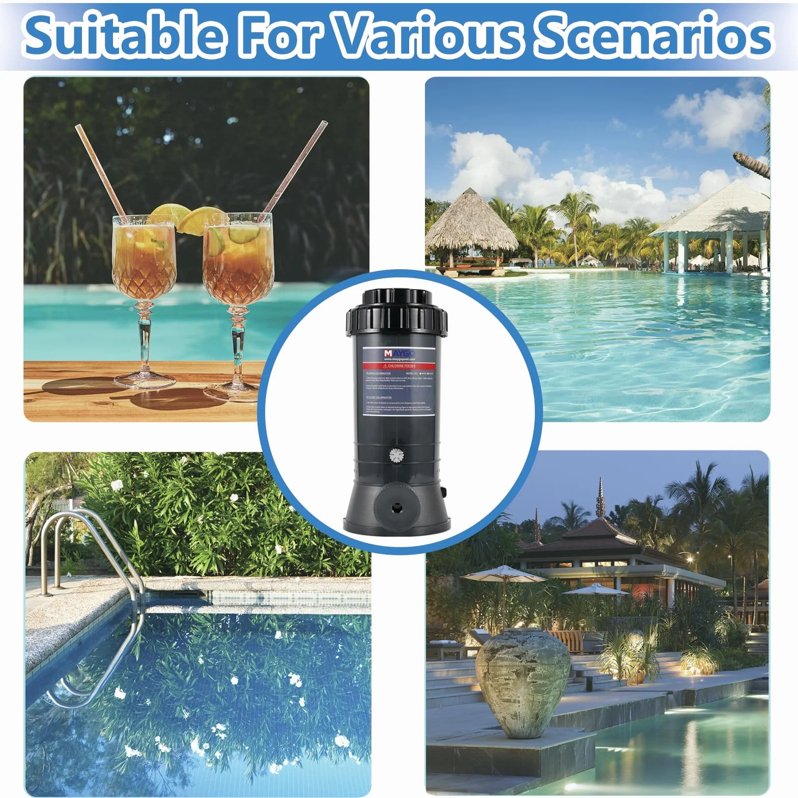 MAYGO CL220 - Clorador automático de piscina fuera de línea de repuesto Hayward CL220, clorador automático para piscina fuera de línea tanto para piscina cubierta como sobre el suelo (9 libras)
