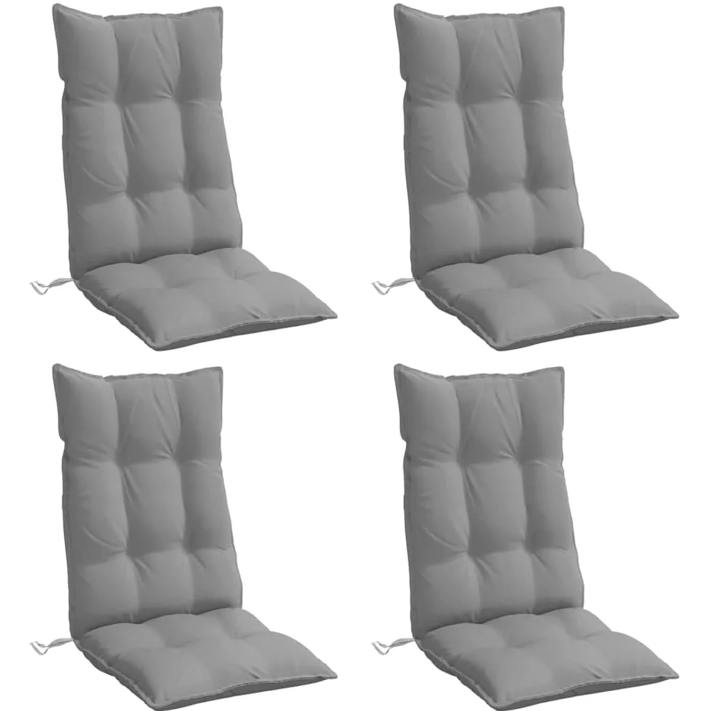 vidaXL Cojines de Silla con Respaldo Alto 4 uds Tela Oxford Gris