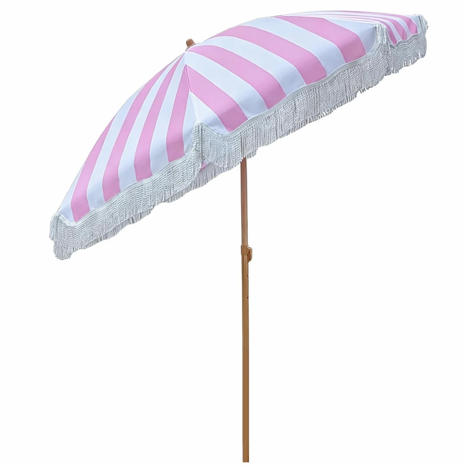 Sombrilla de Jardín Boho con Flecos de 200 cm, Parasol de Playa Toldo Portátil para Exteriores para Balcones, Piscinas