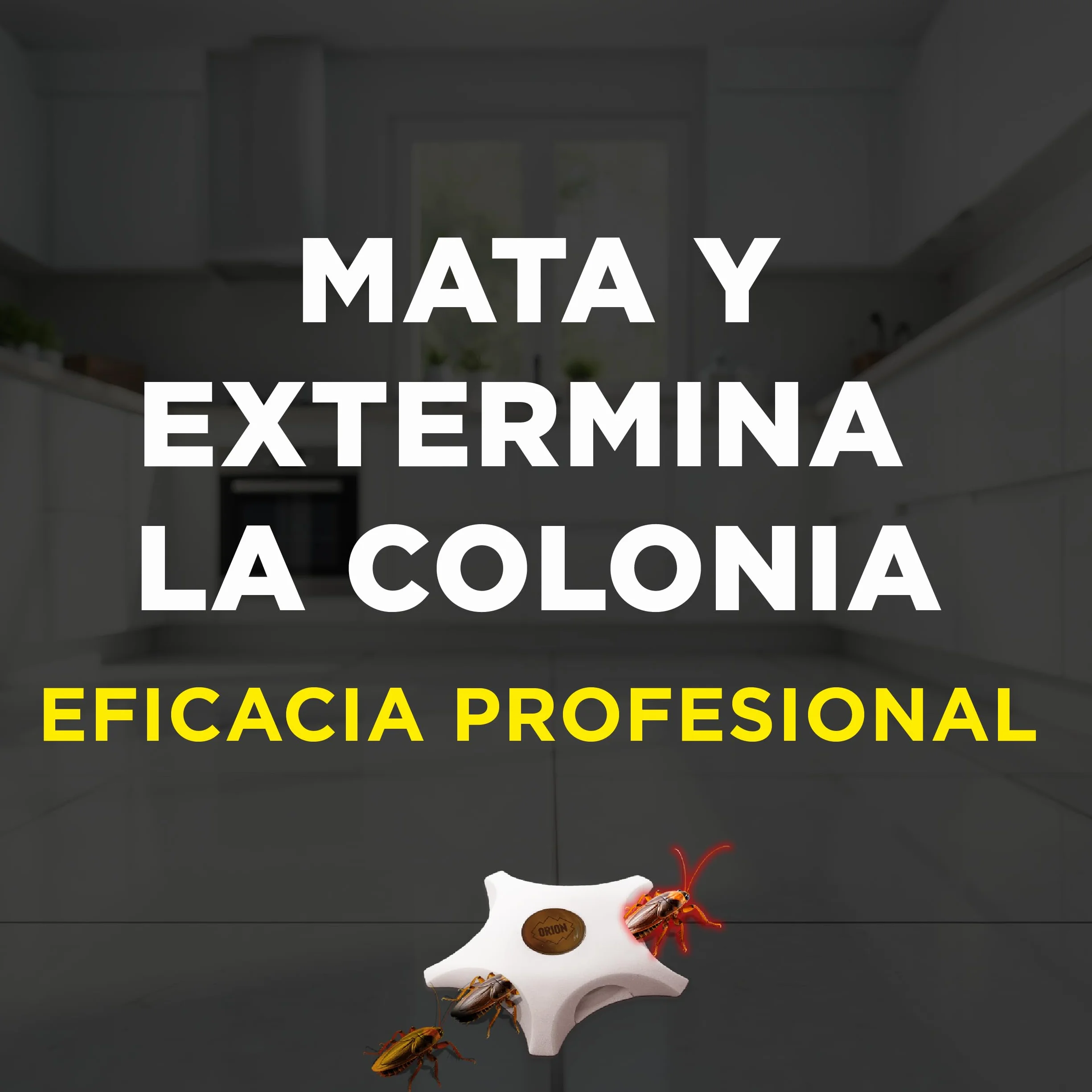 Orion - Cebo Mata Cucarachas, Elimina la Colonia y Nido, Gel de Alta Atracción, Eficacia profesional con Acción Prolongada - 3 uds