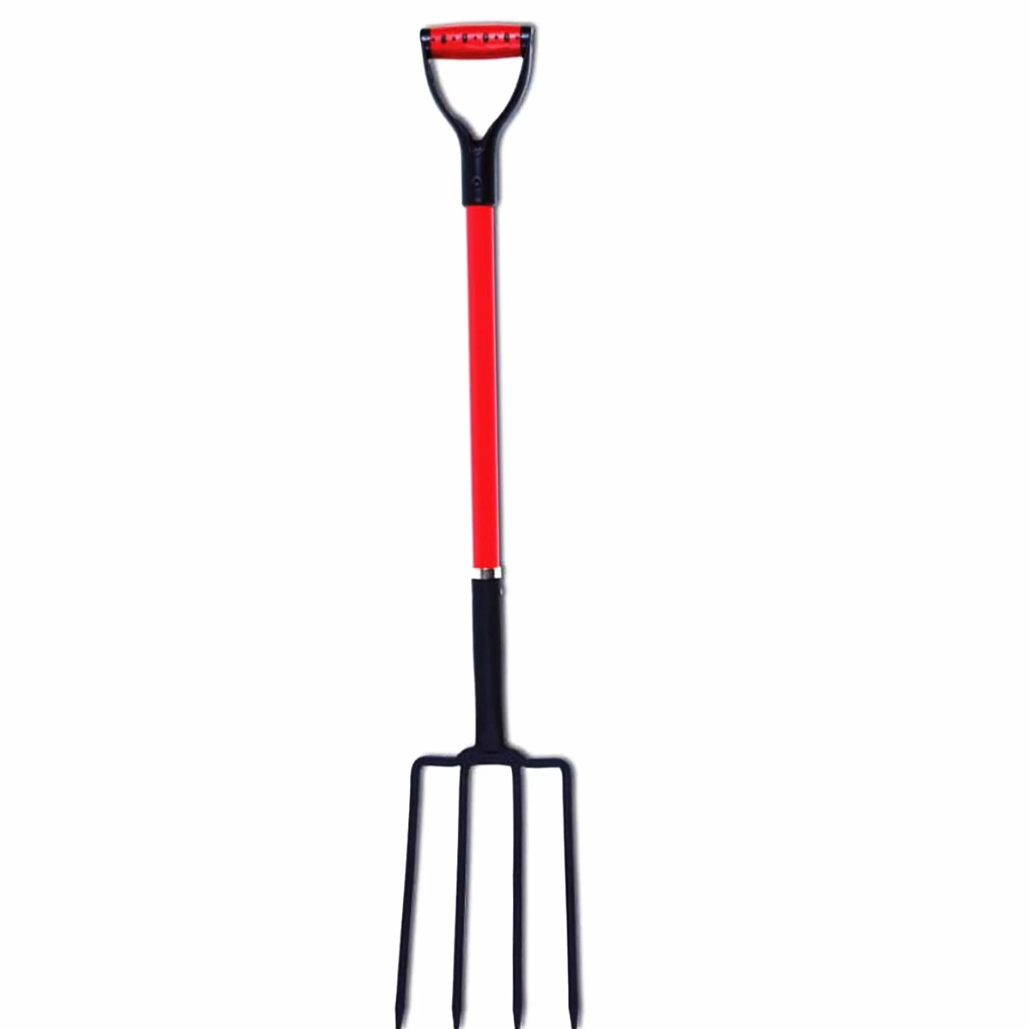 Bricoloco Horca jardin para huerto y agricultura metálica y pvc, 4 púas martilleadas. Para cavar, arar, remover paja, estiércol, maleza
