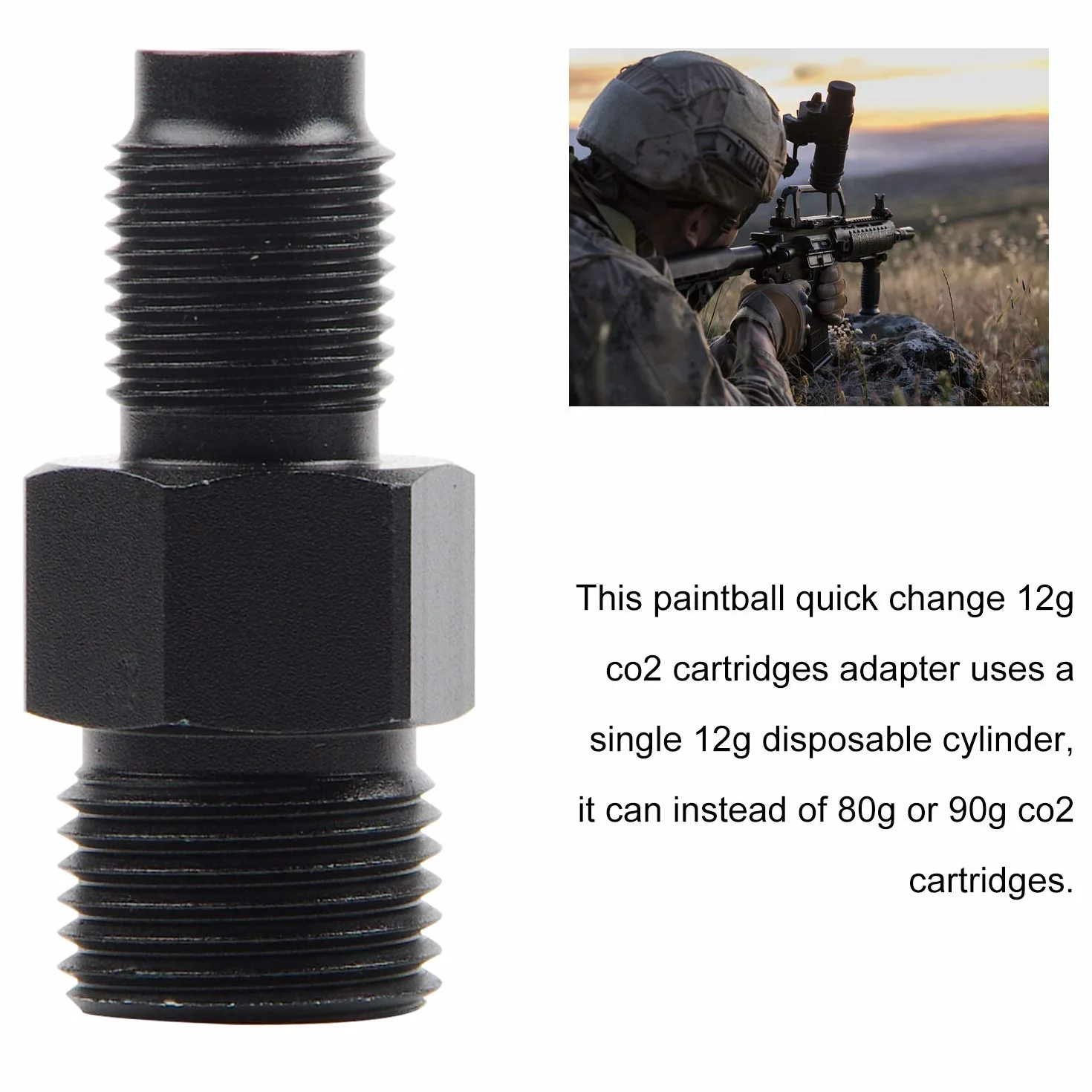 CPROSP Adaptador de Cambio Rápido de Paintball 12g para Cápsulas M16