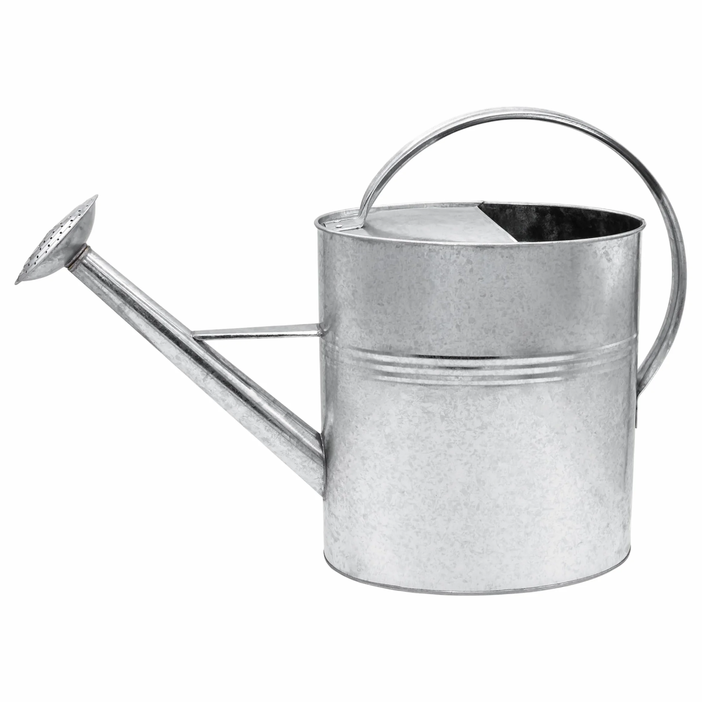 Regadera de jardín galvanizado 10 L, interior y exterior, metal con cabezal de ducha desmontable, zinc nostálgico resistente a las inclemencias del tiempo