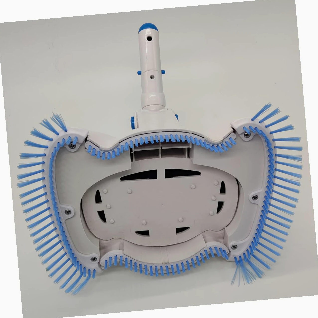Cabezal de Aspiradora para Piscina con Cepillo de Cerdas Angulares y Cubierta Transparente Herramienta de Limpieza para Fondo y Paredes Compatible con Varilla Telescópica para