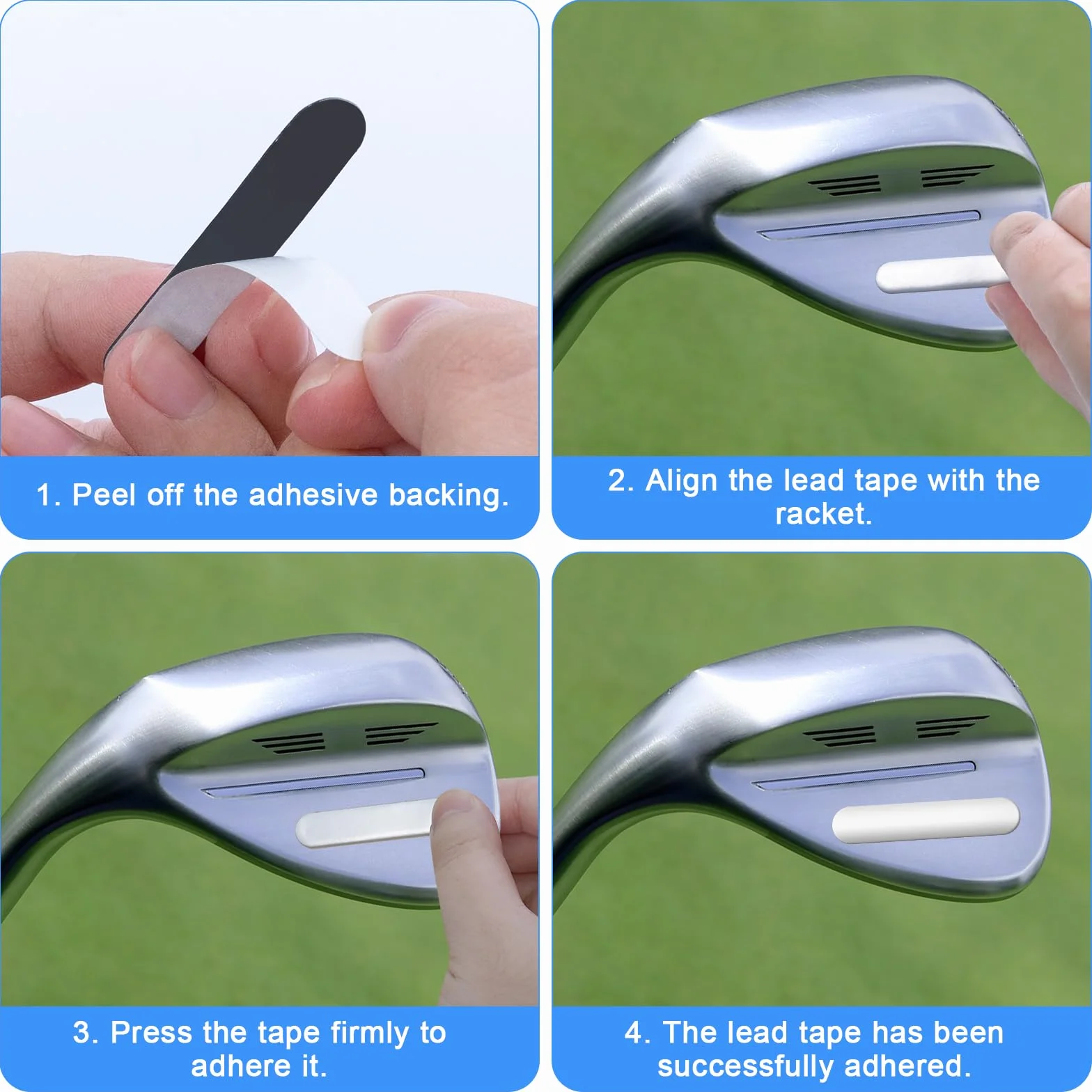 30 cintas adhesivas de plomo para golf, ajuste de peso palos golf, raquetas tenis bádminton