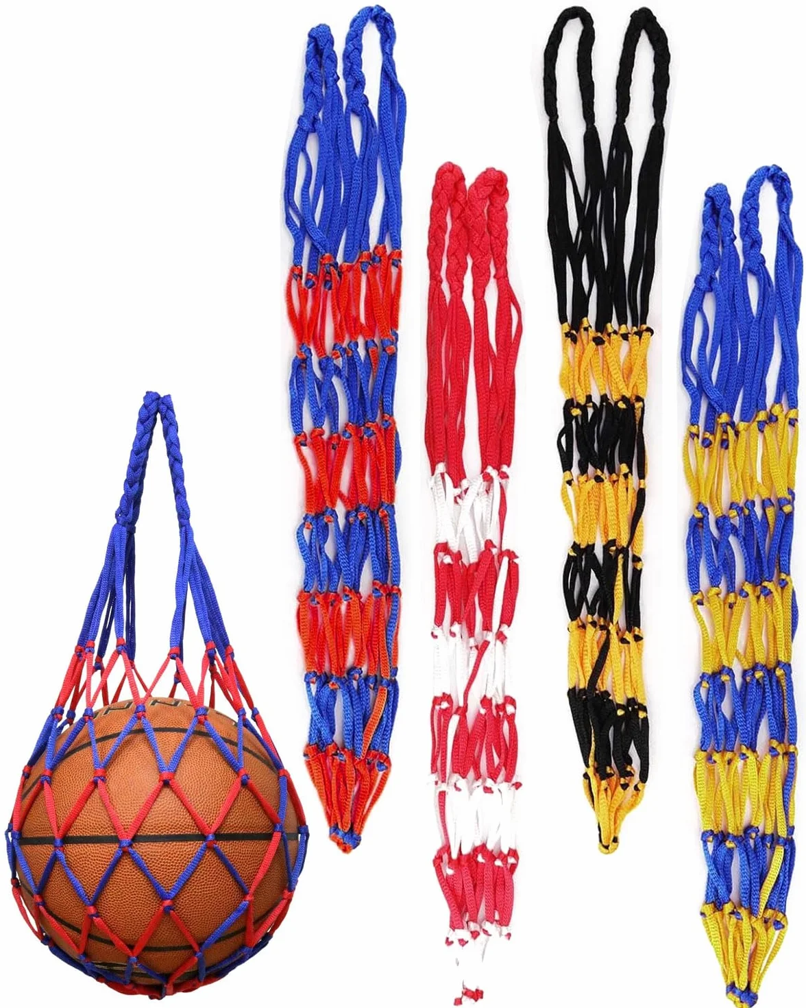 Bolsa para Balón, Red para Balones de Fútbol, Baloncesto, Voleibol, 4 Pcs (3 Colores)