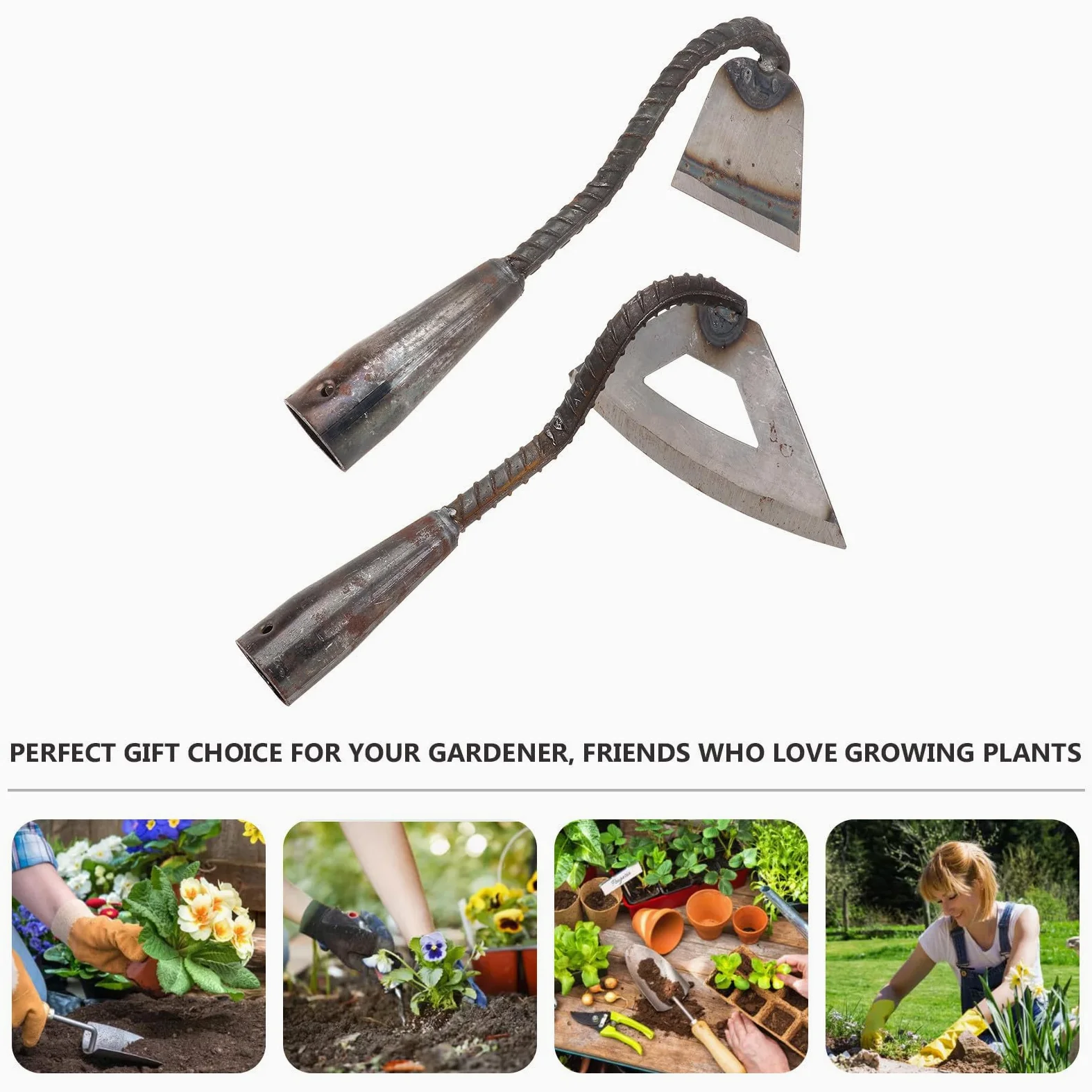 iplusmile 2 Azadas Agrícolas de Acero Manganeso para Jardinería y Deshierbe al Aire Libre, Prácticas y Fáciles de Usar, Ideales para Cultivo y Excavación