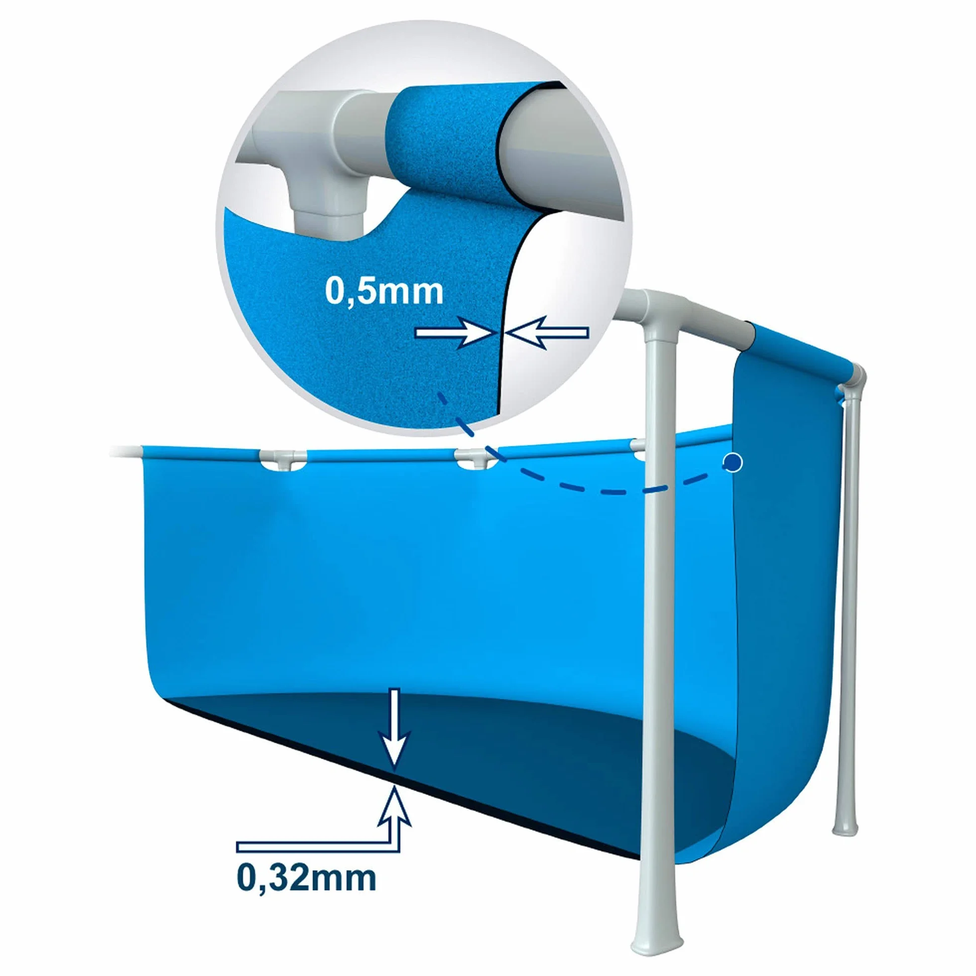 Intex piscina con estructura metalica tubular redonda (ø) 3.66 x (h) 0.76m, Color Azul
