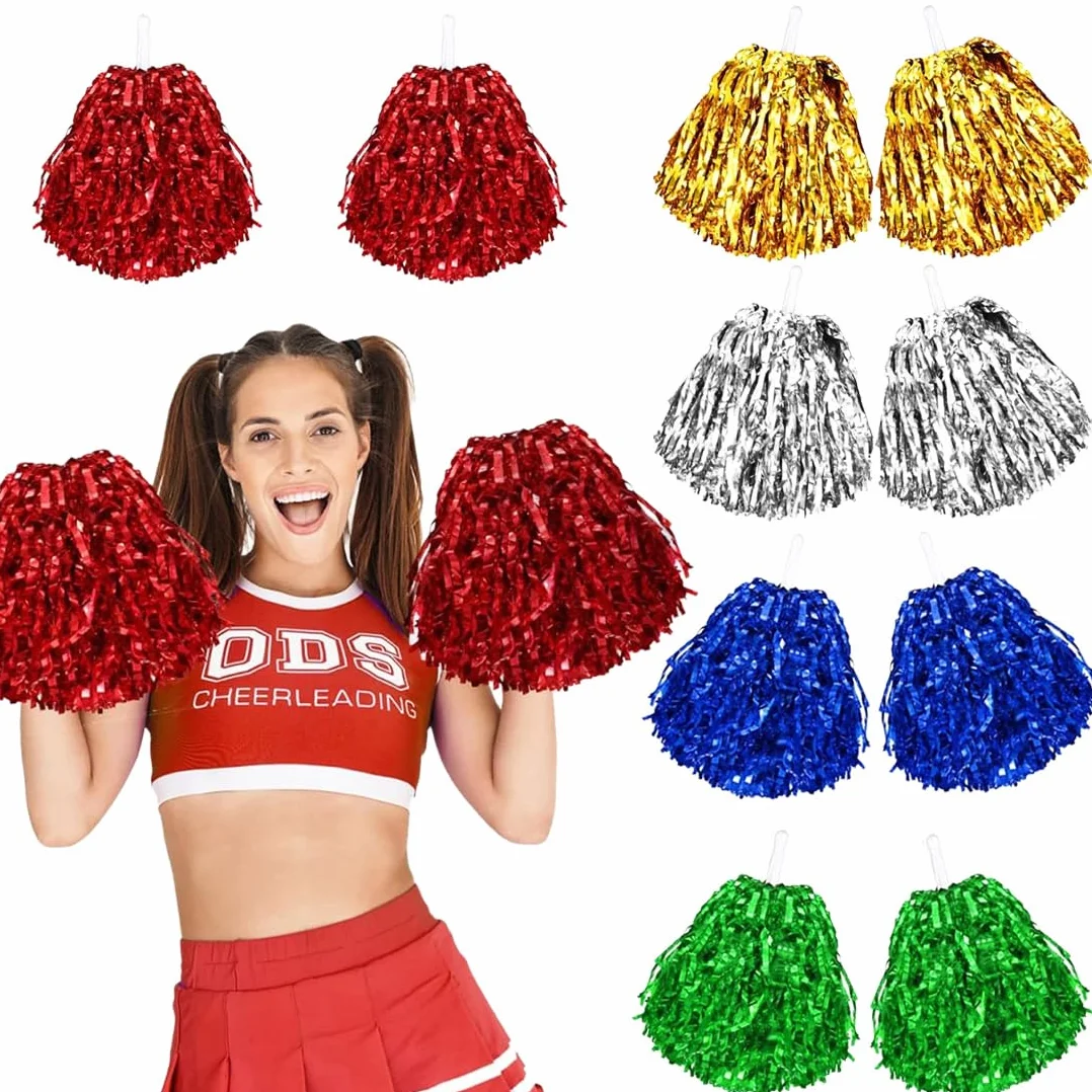 Pompones Animadora De Plástico Multicolor 10 Piezas Para Competición Deportiva