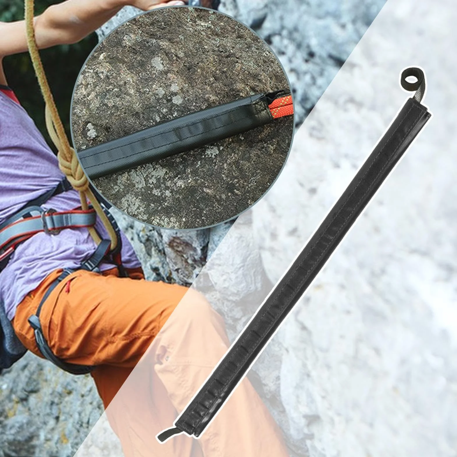 Protector de cuerda de escalada PVC antidesgaste para arborista roca rescate